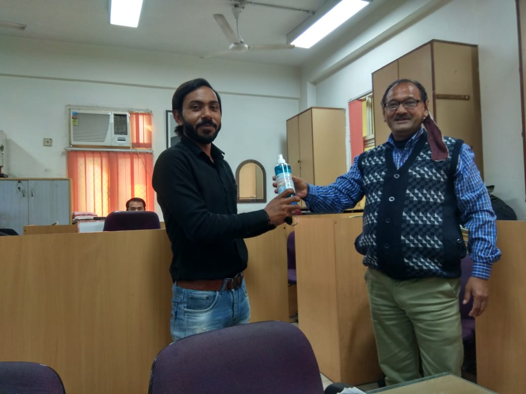 Distribution of Masks, Sanitizer, soaps and other hygiene related products during Swachhta Pakhwada in the Department on 17.02.2021