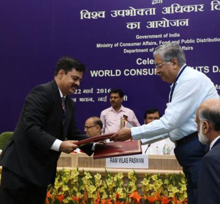 World Consumer Rights Day was Celebrated on 22nd March 2016 at Vigyan Bhawan, New Delhi Theme: “Antibiotics Off The Menu”	