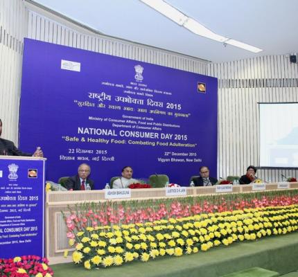 National Consumer Day was Celebrated on 22nd December 2015 at Vigyan Bhawan, New Delhi Theme: “Safe & Healthy Food: Combating Food Adulteration”	