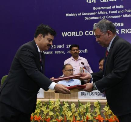 World Consumer Rights Day was Celebrated on 22nd March 2016 at Vigyan Bhawan, New Delhi Theme: “Antibiotics Off The Menu”	