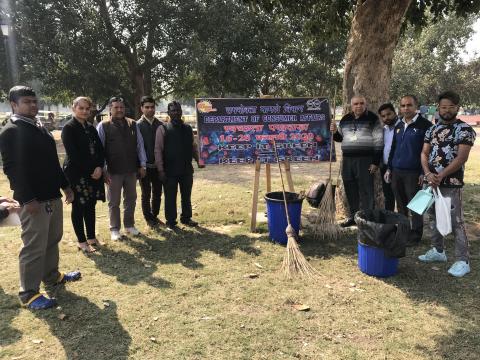 "स्वच्छ पखवाड़ा " के दौरान बोट क्लब में श्रमदान 