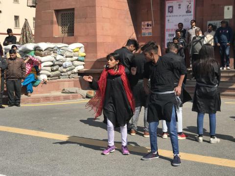 "स्वच्छता पखवाड़ा" के दौरान नुक्कड़ नाटक